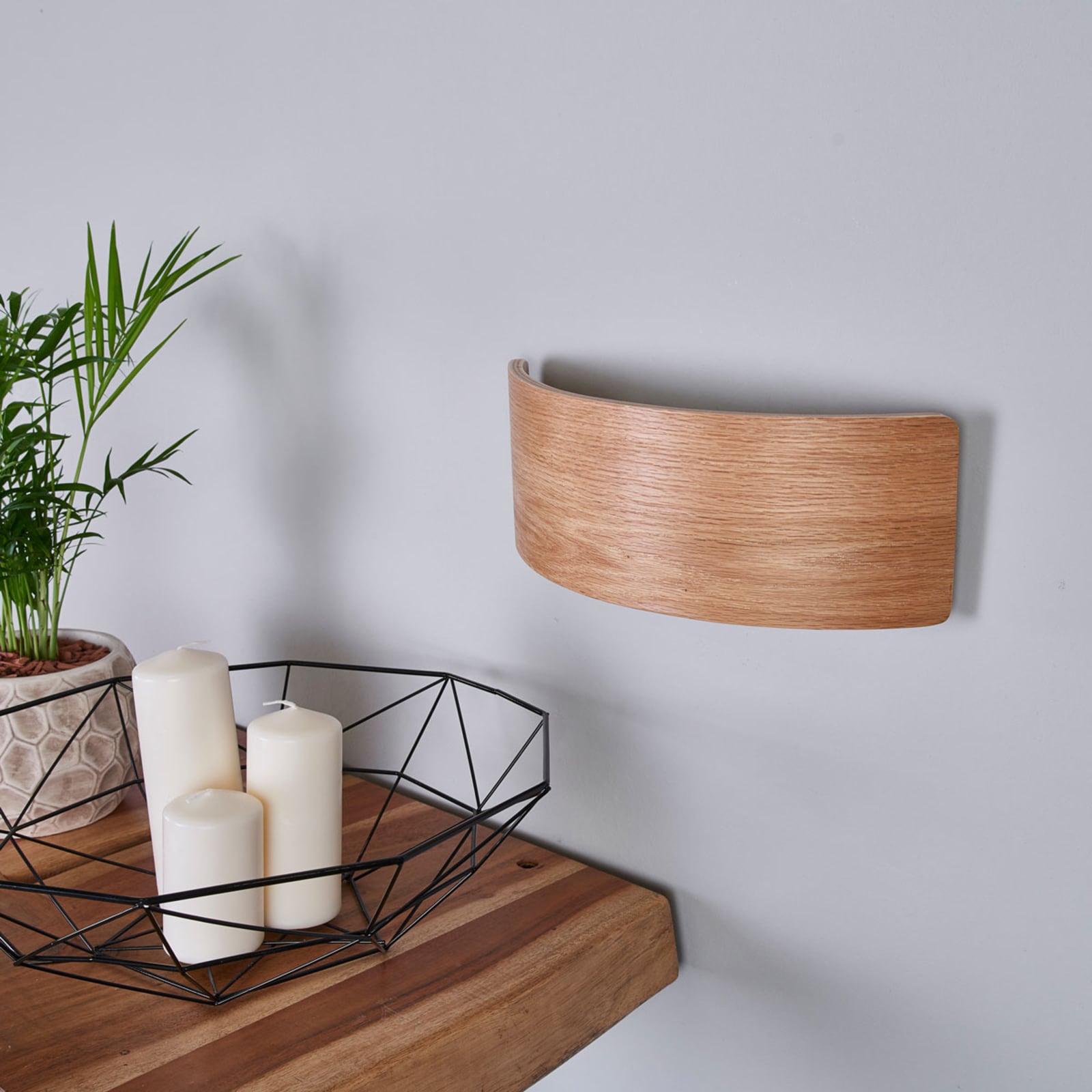 LED vegglampe Rafailia tre mørkebrun 33 cm bakside