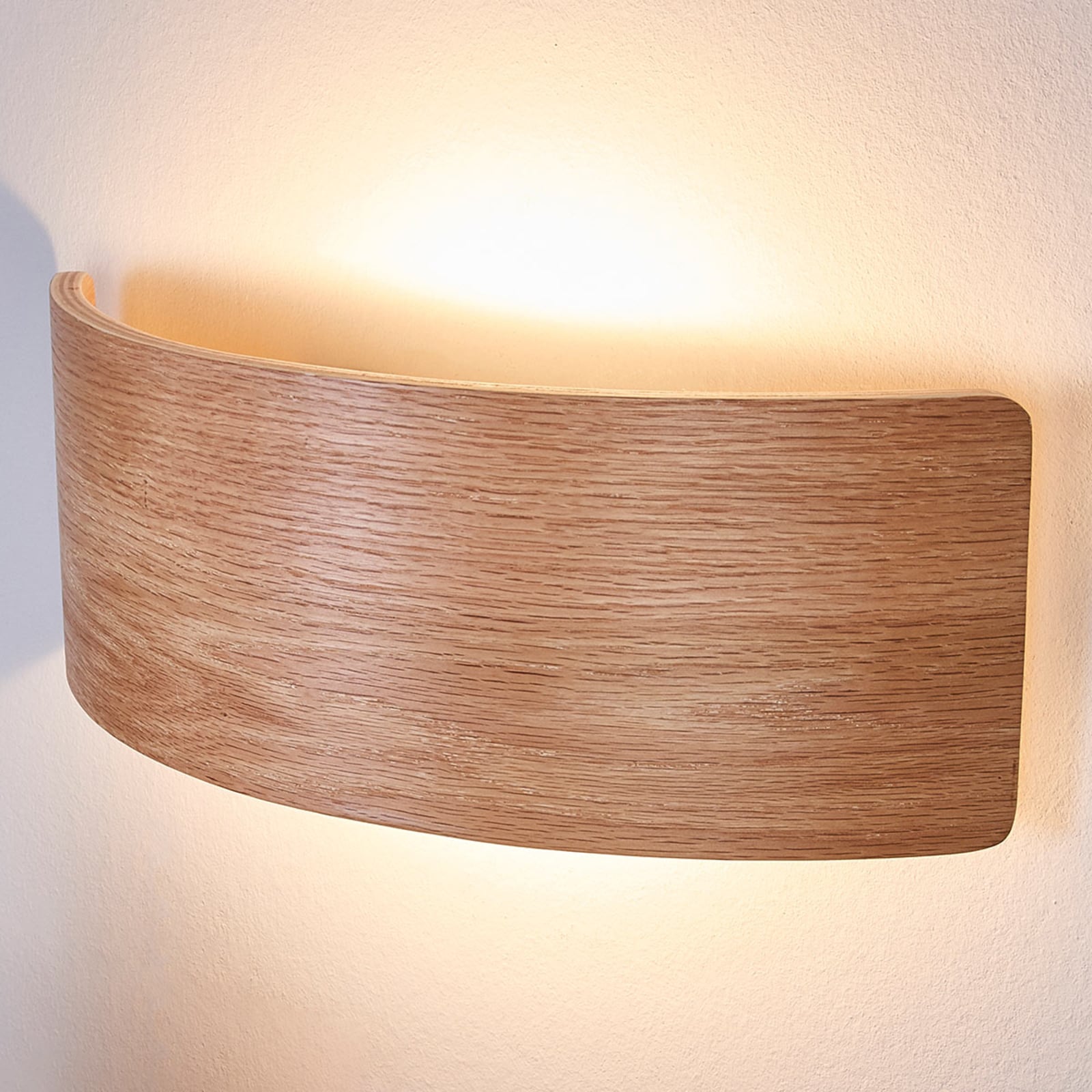 LED vegglampe Rafailia tre mørkebrun 33 cm forfra