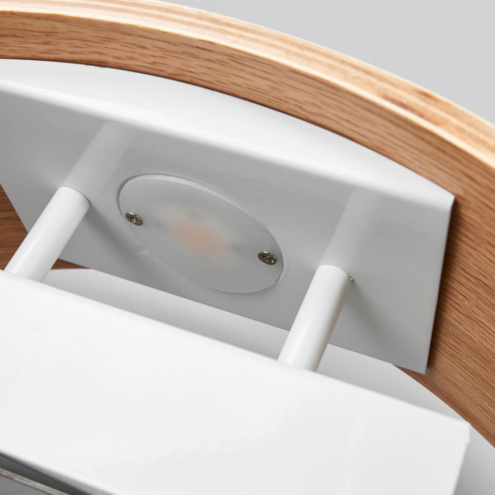 LED vegglampe Rafailia tre mørkebrun 33 cm sideprofil