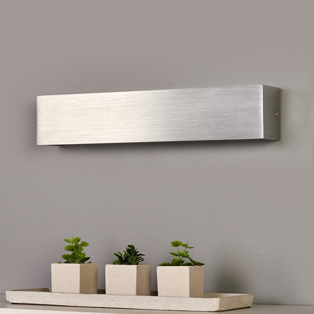 LED vegglampe Ranik børstet aluminium 40 cm bakside