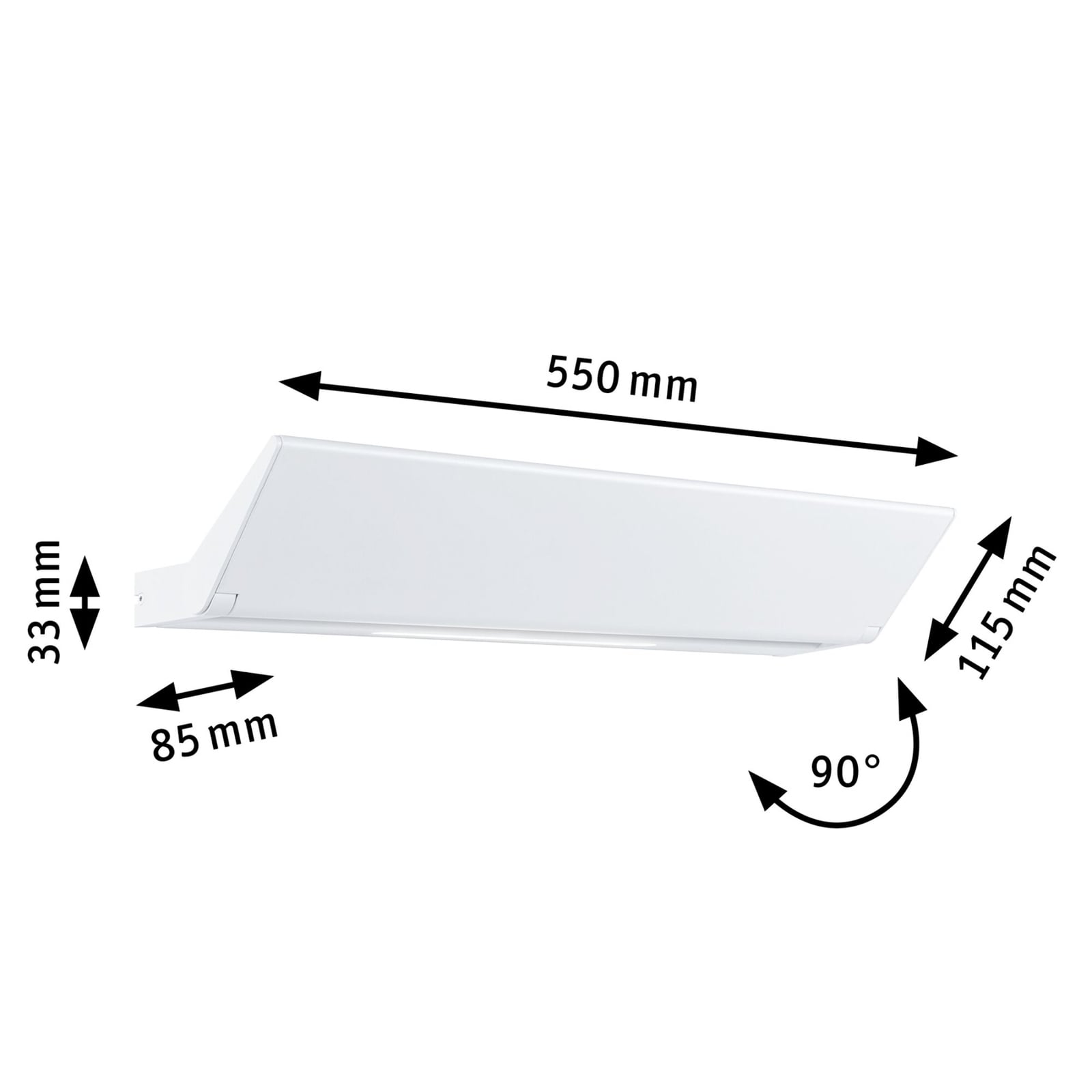 LED vegglampe Ranva aluminium CCT Zigbee 55 cm hvit med lys