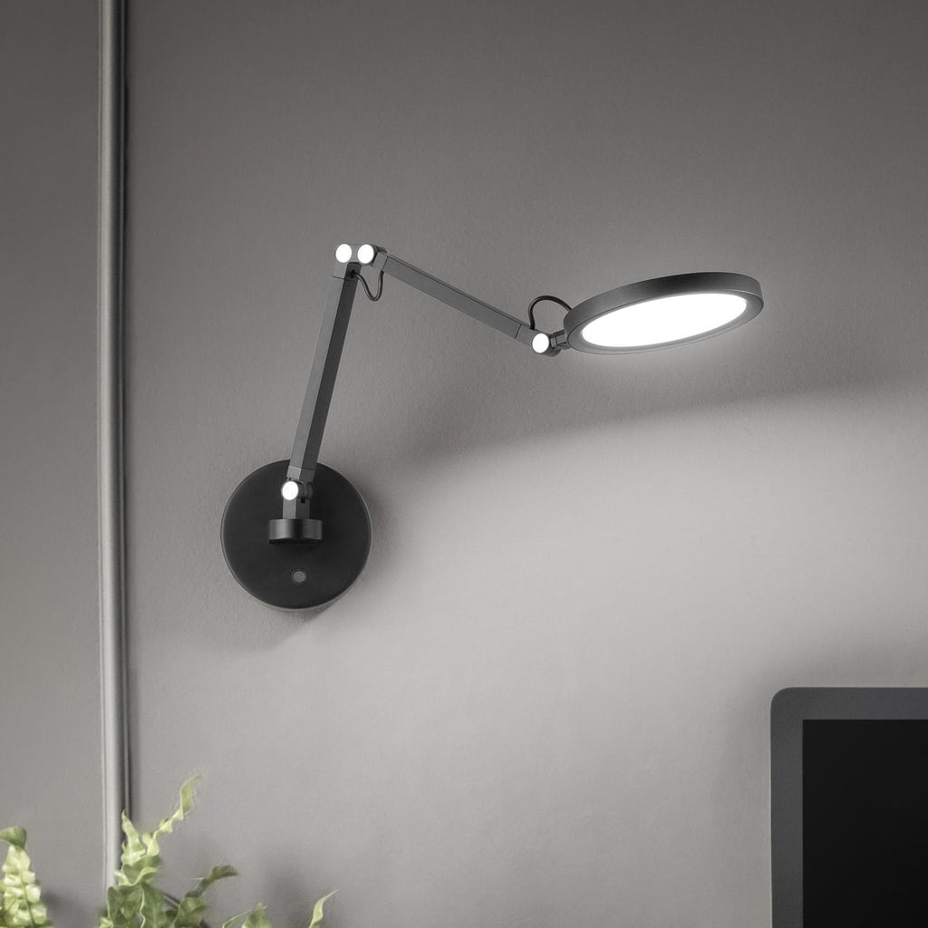 LED vegglampe Regina svart CCT dimbar justerbar 9W forfra