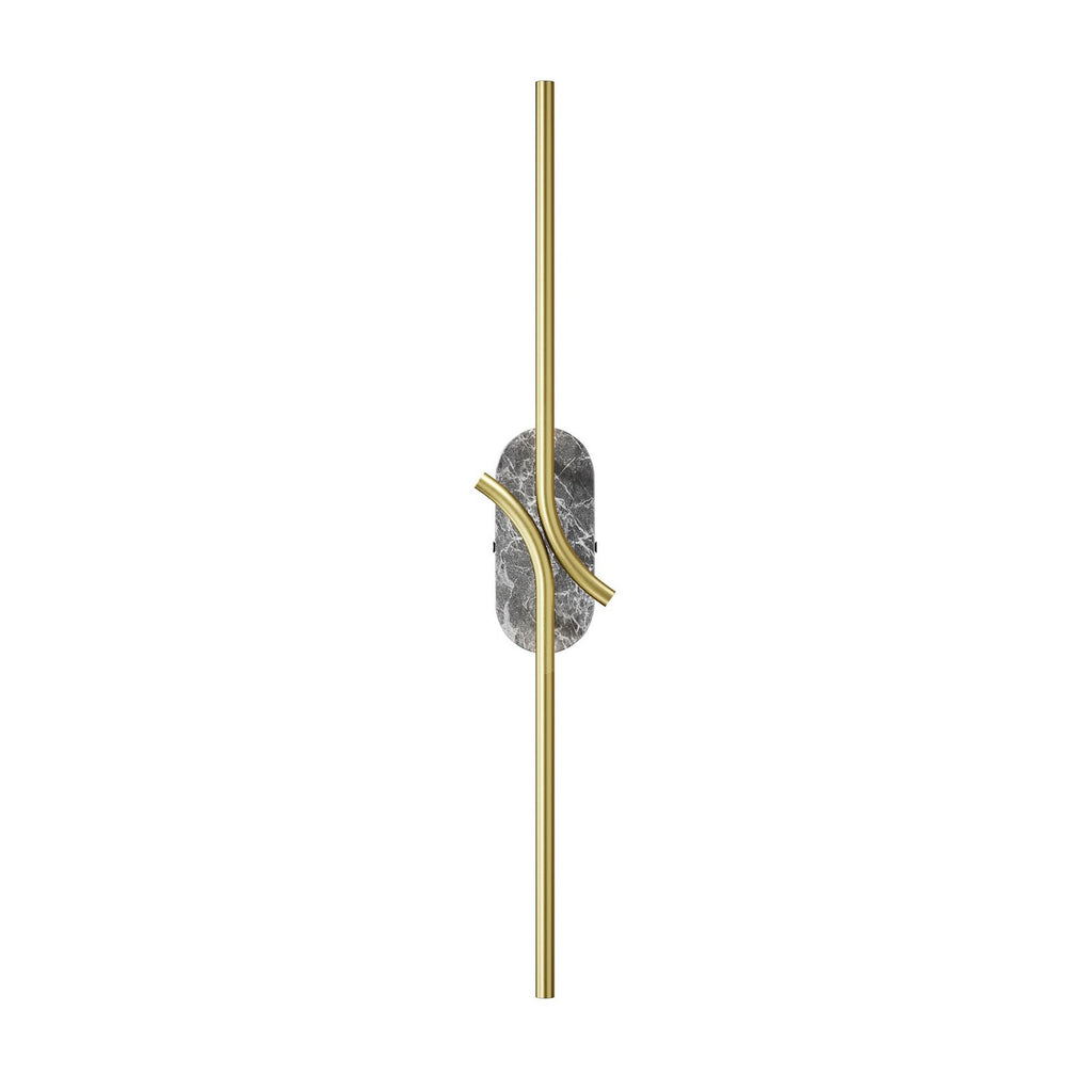 LED vegglampe Renaissance 2-lys messing/marmor 63 cm forfra