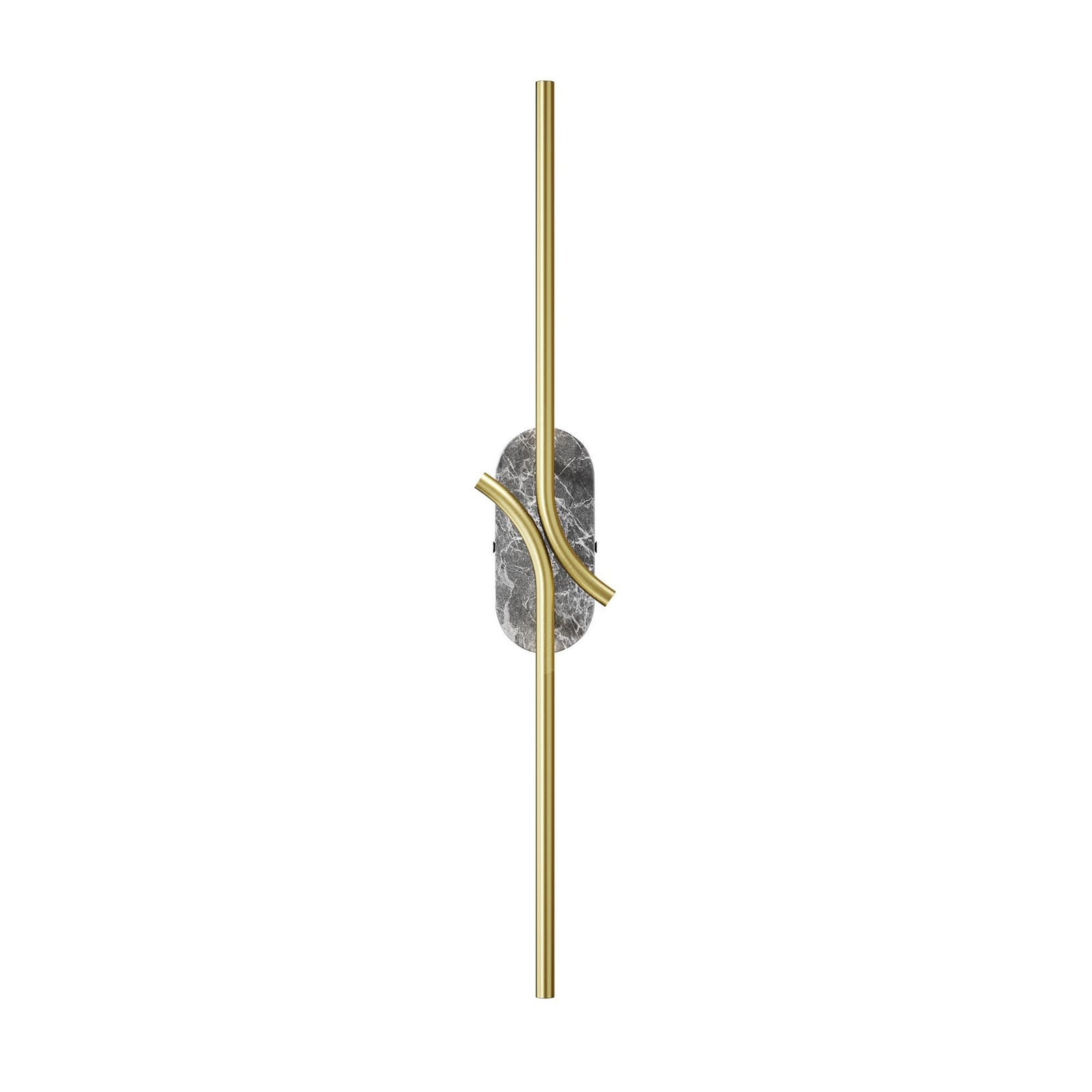 LED vegglampe Renaissance 2-lys messing/marmor 63 cm forfra