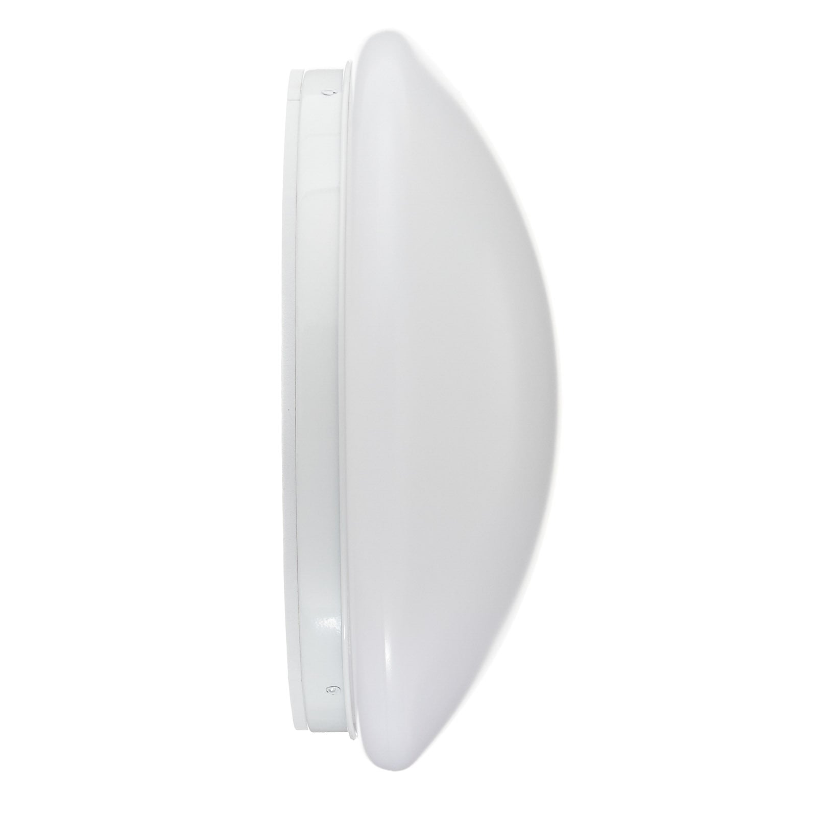 Montert LED vegglampe Renzo+ rund på vegg med varmt lys