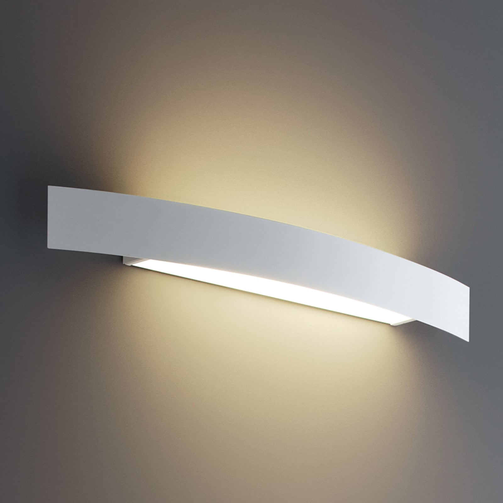 LED vegglampe Riga dimbar hvit glass forfra