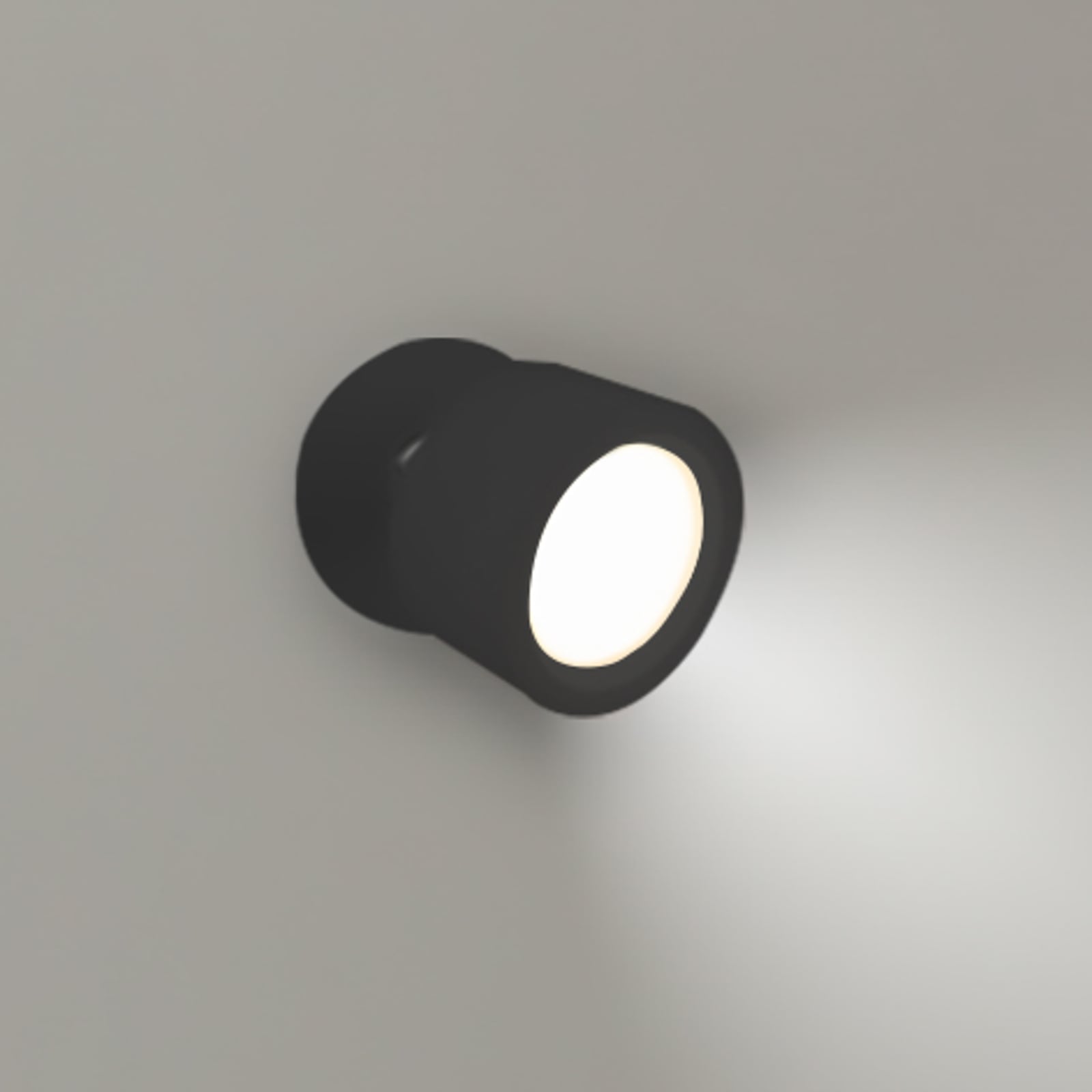 LED vegglampe Roll 8 oppladbar svart dimbar svingbar forfra