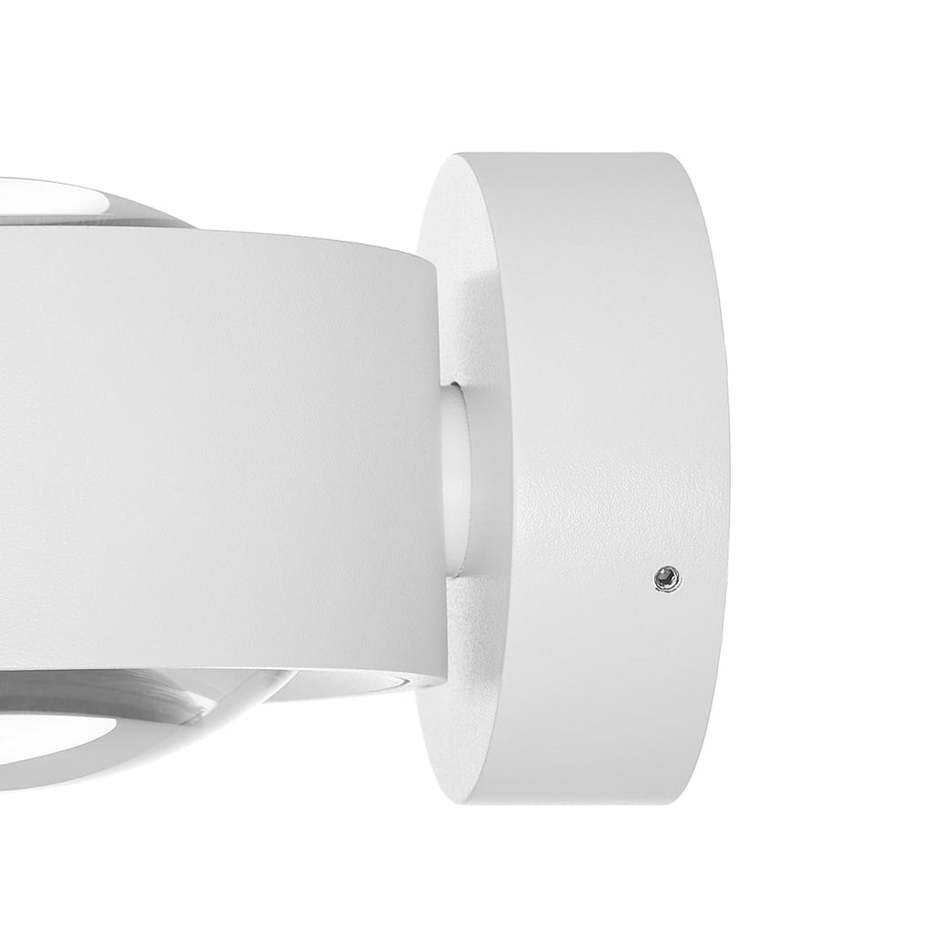 LED vegglampe Rotari opp og ned med linse hvit dimbar CRI 90 med lys på