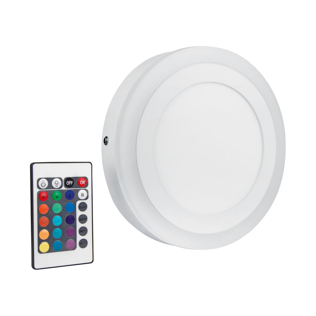 LED vegglampe rund Ø20 cm RGB fjernkontroll 19W varmhvit LEDVANCE bakside
