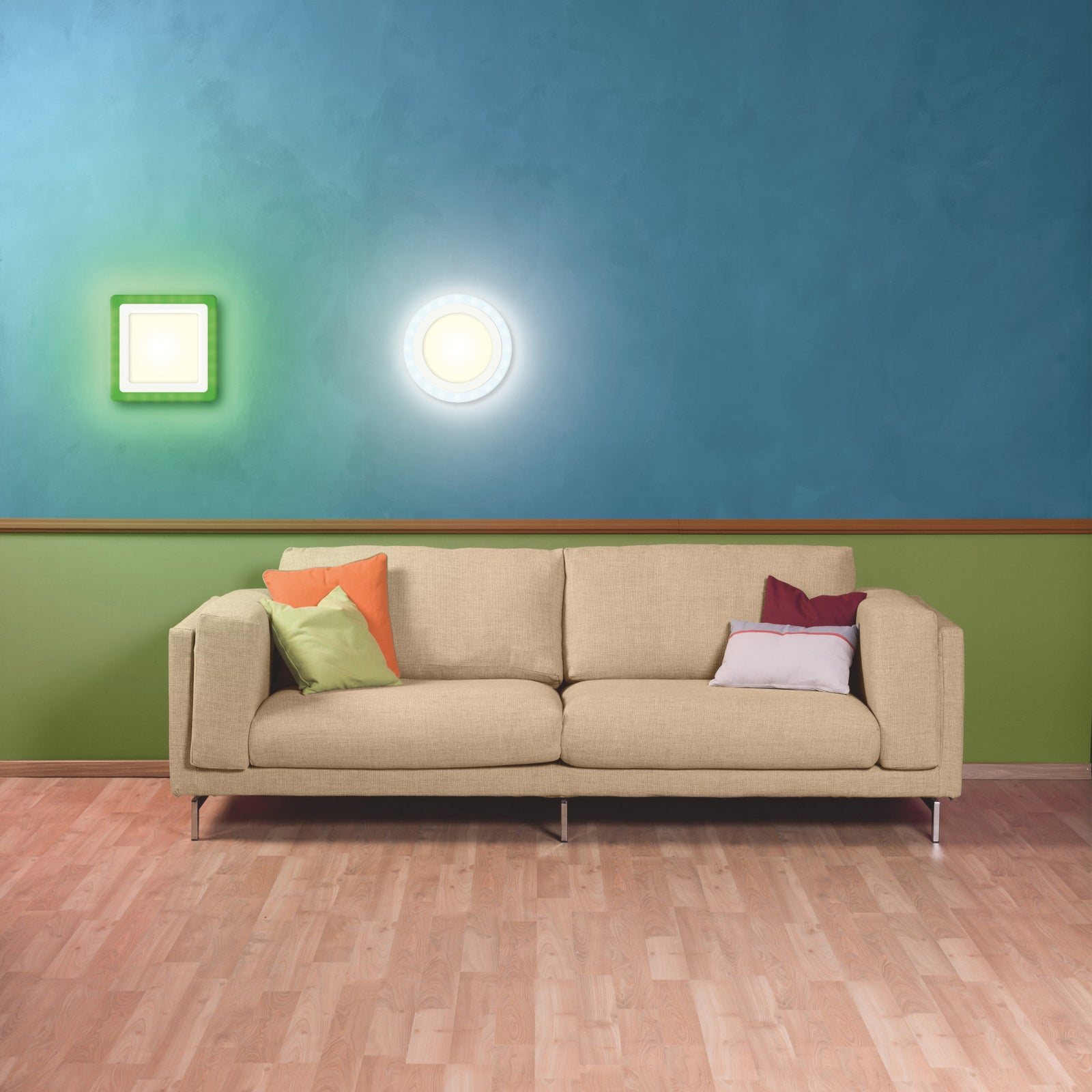 LED vegglampe rund Ø20 cm RGB fjernkontroll 19W varmhvit LEDVANCE montert