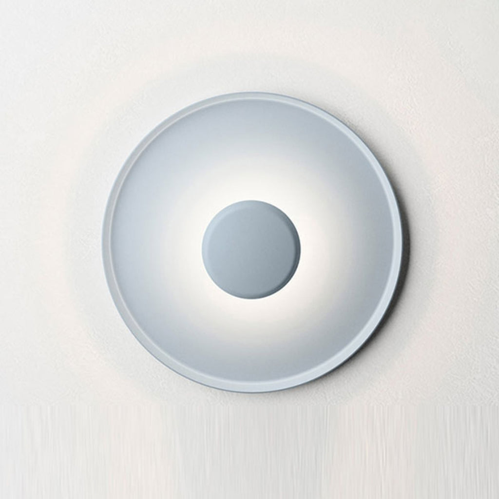LED vegglampe rund dimbar blå Ø40 cm 18,3W varmhvit forfra