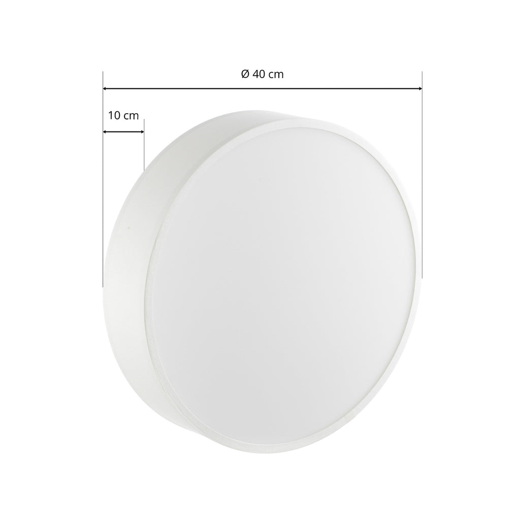 LED vegglampe rund tekstil hvit Ø40 cm 10W varmhvit med TruLED akrylskjerm