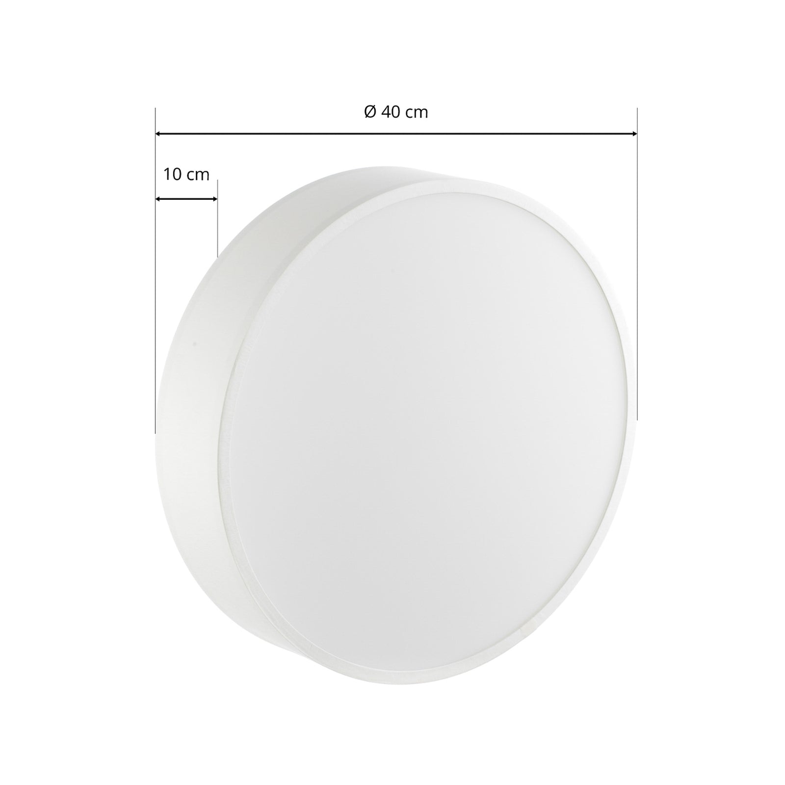 LED vegglampe rund tekstil hvit Ø40 cm 10W varmhvit med TruLED akrylskjerm