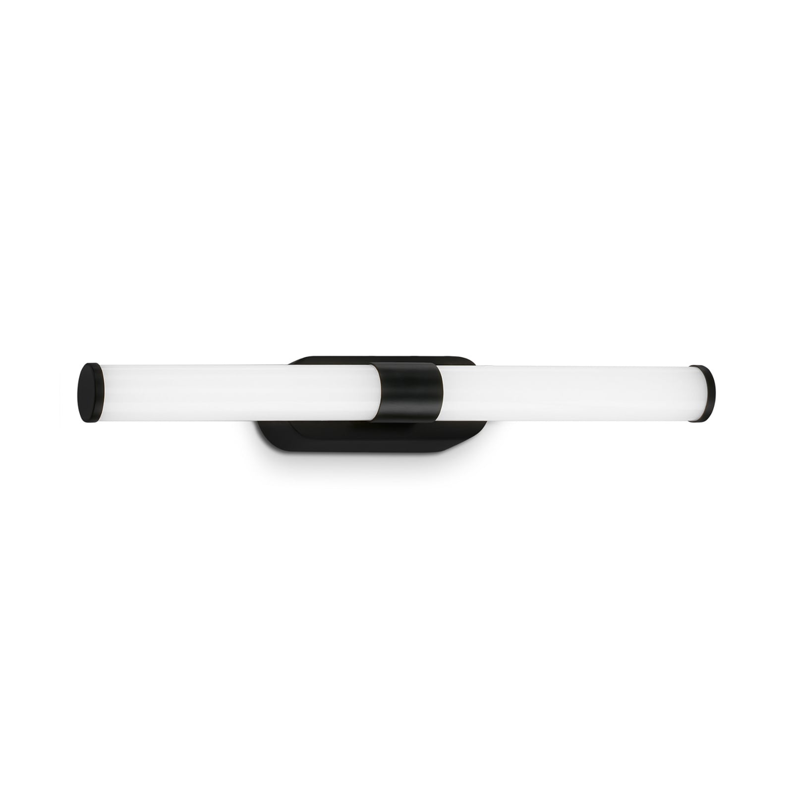 LED vegglampe Runt svart 40 cm 7W nøytralhvit IP44 montert