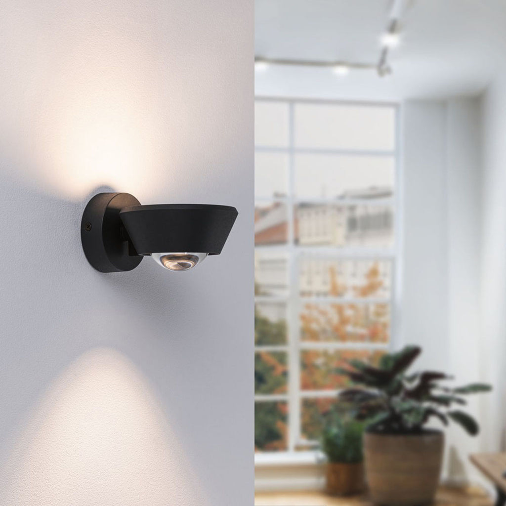 LED vegglampe Sabik opp og ned dimbar svart IP44 - Paulmann detalj av lyskilde