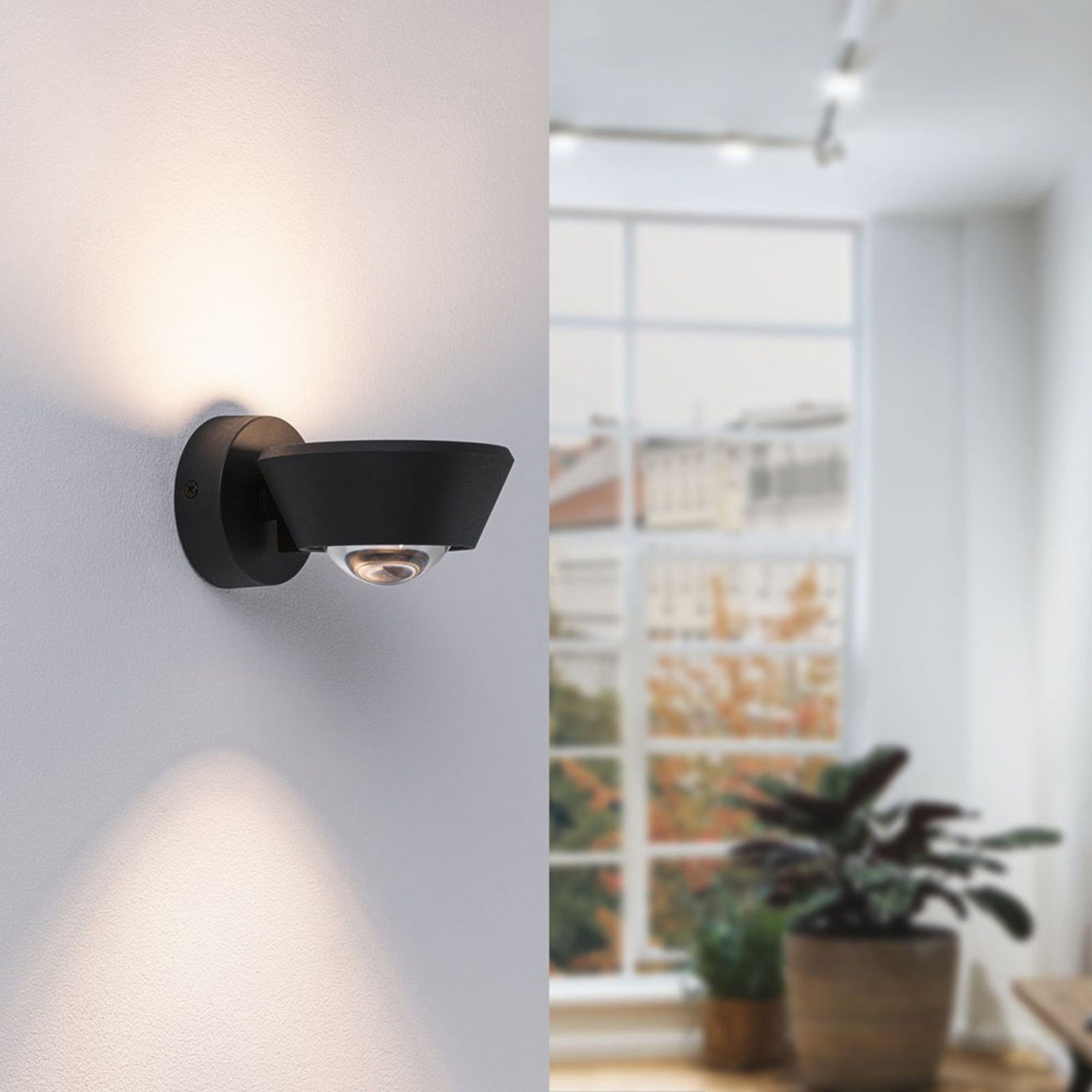 LED vegglampe Sabik opp og ned dimbar svart IP44 - Paulmann detalj av lyskilde