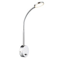 LED vegglampe Serin aluminium krom med bryter forfra