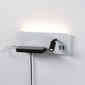 LED vegglampe Serra dimbar med USB-C og leselys hvit/svart sett forfra