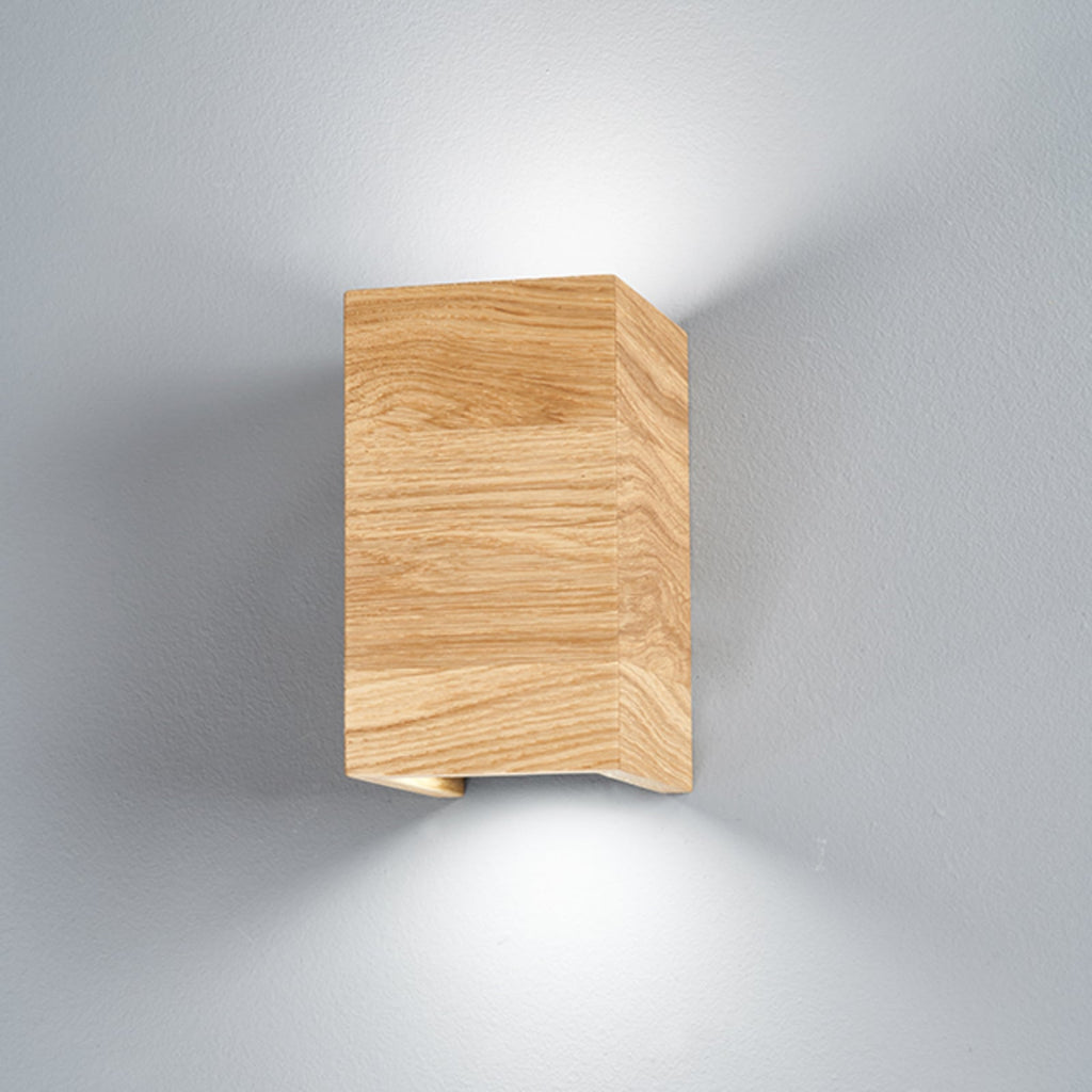 LED vegglampe Shine-Wood eik 2xGU10 10x18 cm forfra