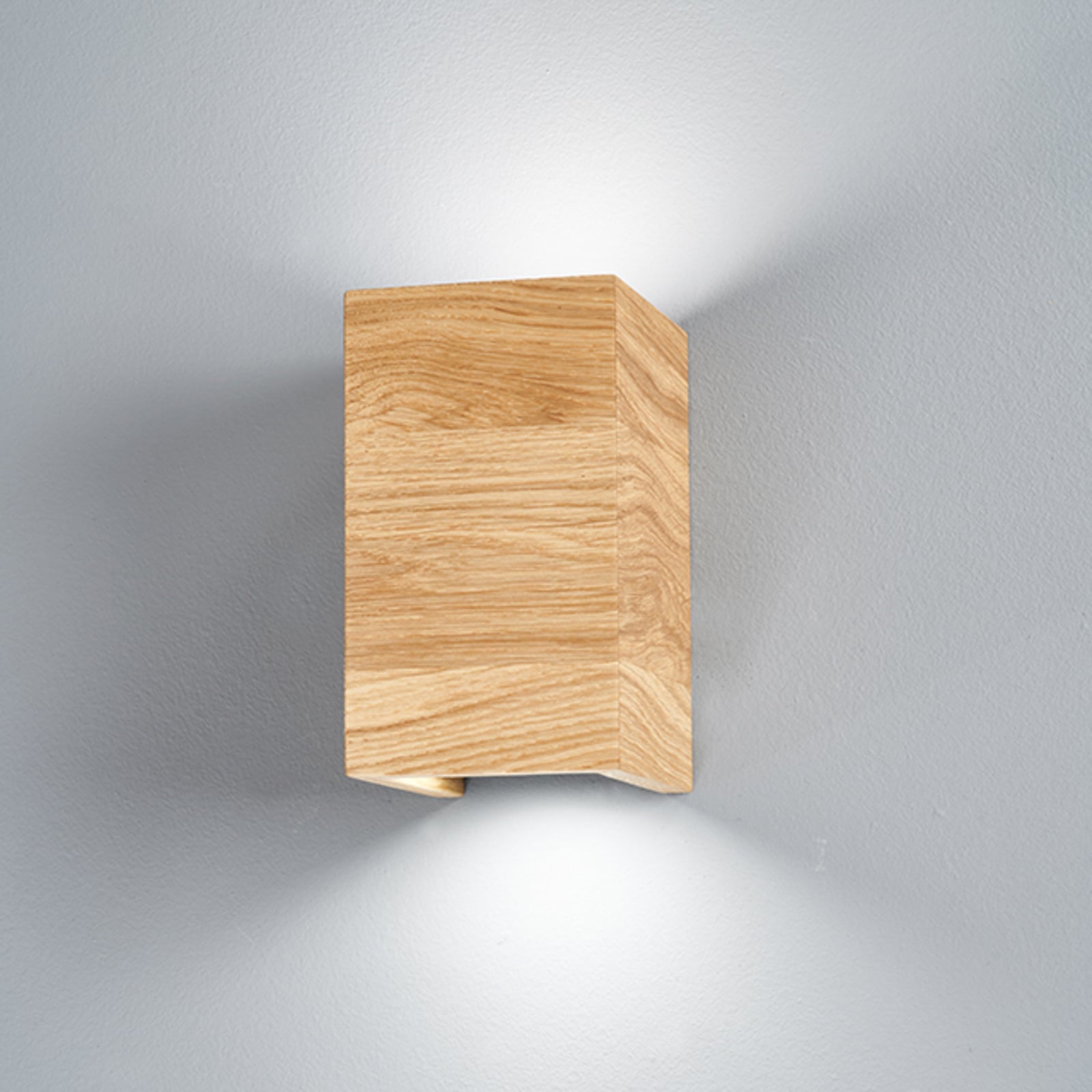 LED vegglampe Shine-Wood eik 2xGU10 10x18 cm forfra