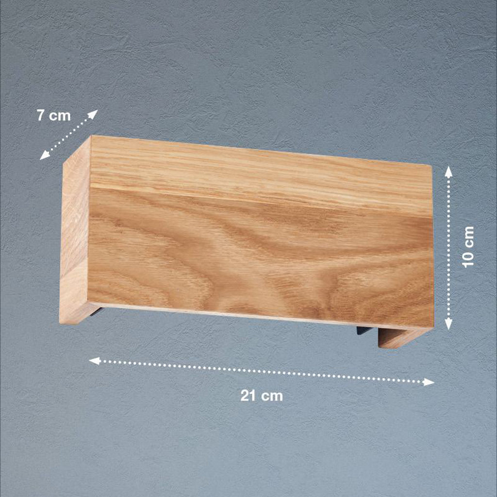 LED vegglampe Shine-Wood eik/svart bakside