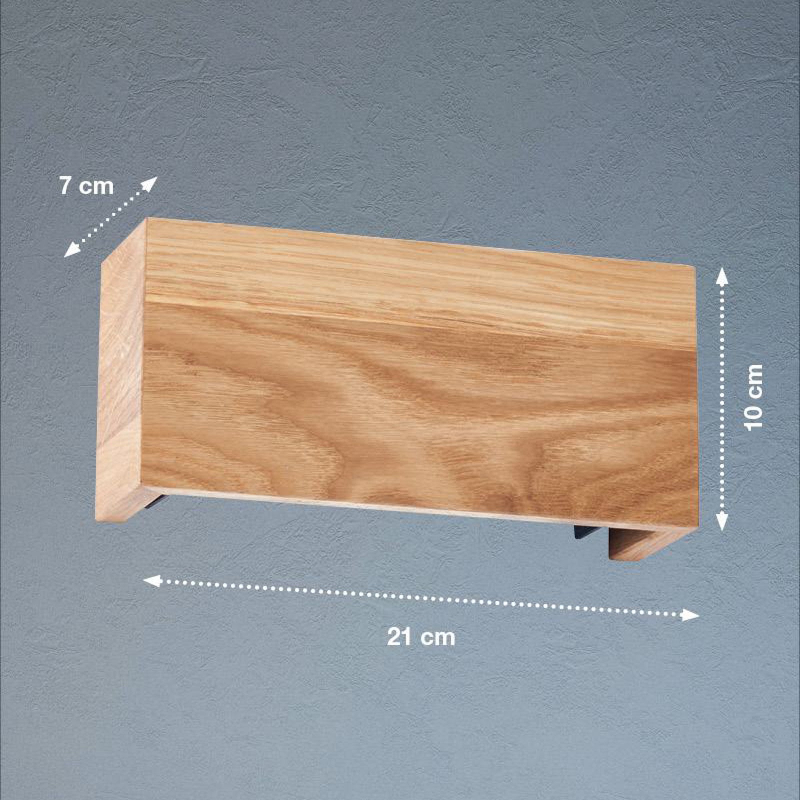 LED vegglampe Shine-Wood eik/svart bakside