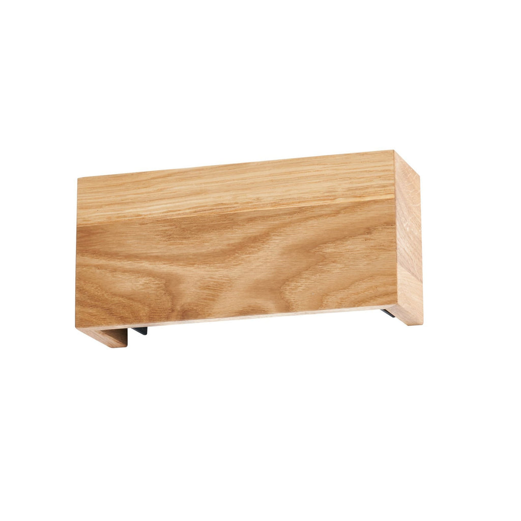LED vegglampe Shine-Wood eik/svart forfra