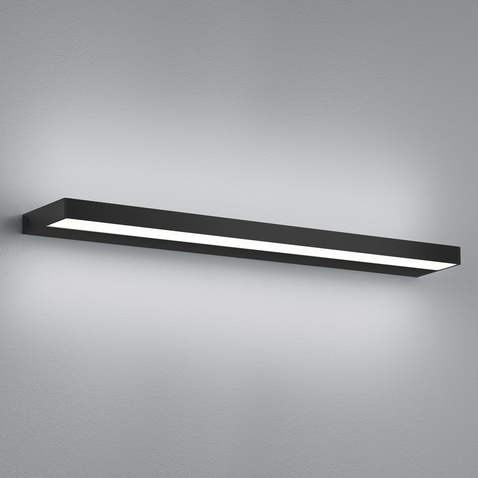 LED vegglampe Slate matt svart aluminium 60 cm IP44 Helestra forfra
