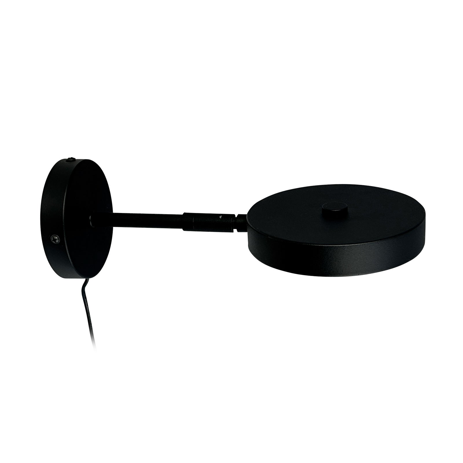 LED vegglampe Starlight dimbar svart nærbilde av touchdimmer