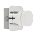 LED-vegglampe Stefanie krom/akryl med bryter front