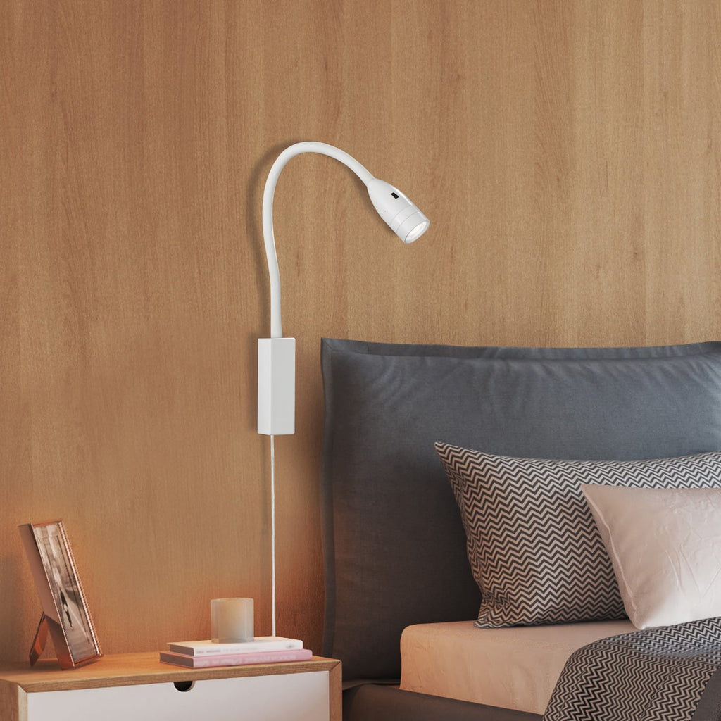 LED-vegglampe Sten dimbar gestestyring hvit 61 cm bakside