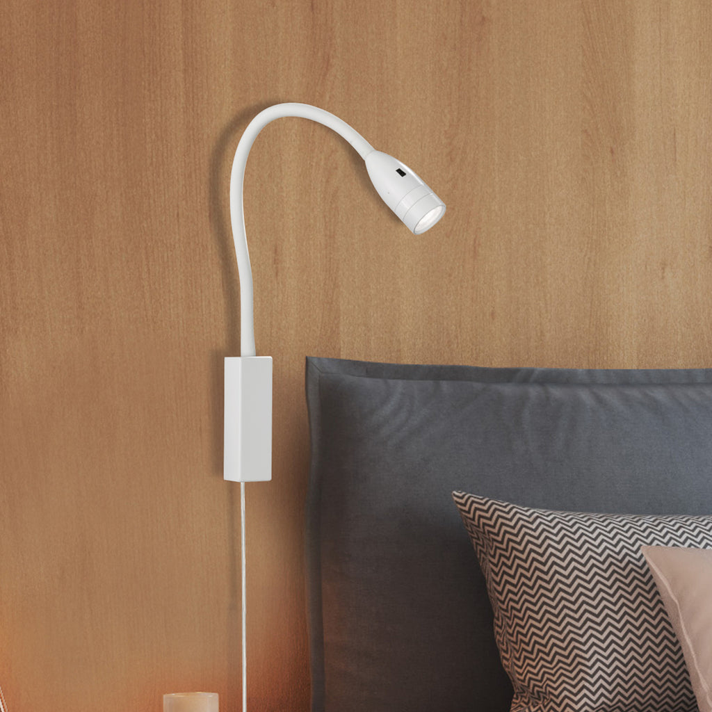 LED-vegglampe Sten dimbar gestestyring hvit 61 cm forfra