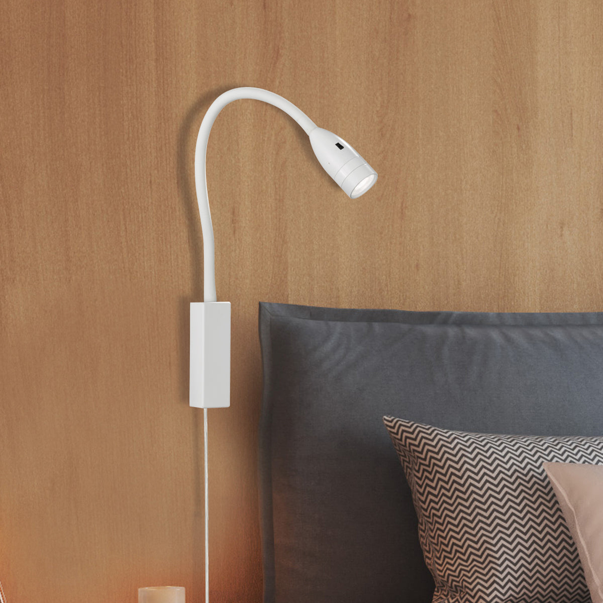 LED-vegglampe Sten dimbar gestestyring hvit 61 cm forfra