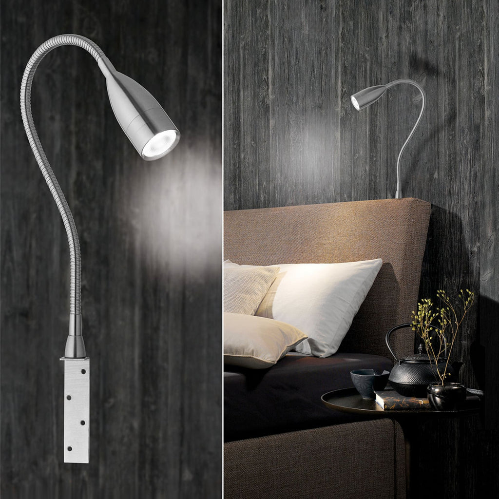 LED vegglampe Sten dimbar med gestestyring matt nikkel bakside