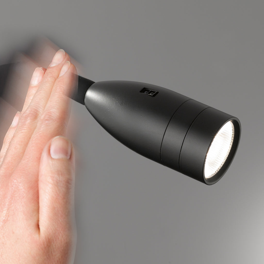 Montert LED vegglampe Sten dimbar med gestestyring svart 35 cm i rom