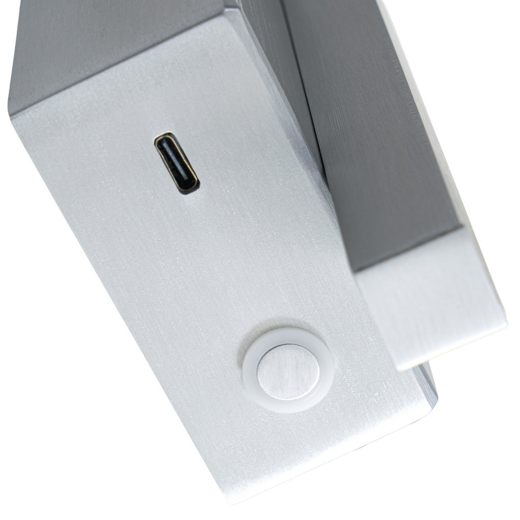LED vegglampe Steve aluminium dimbar med USB-C 24 cm sideprofil