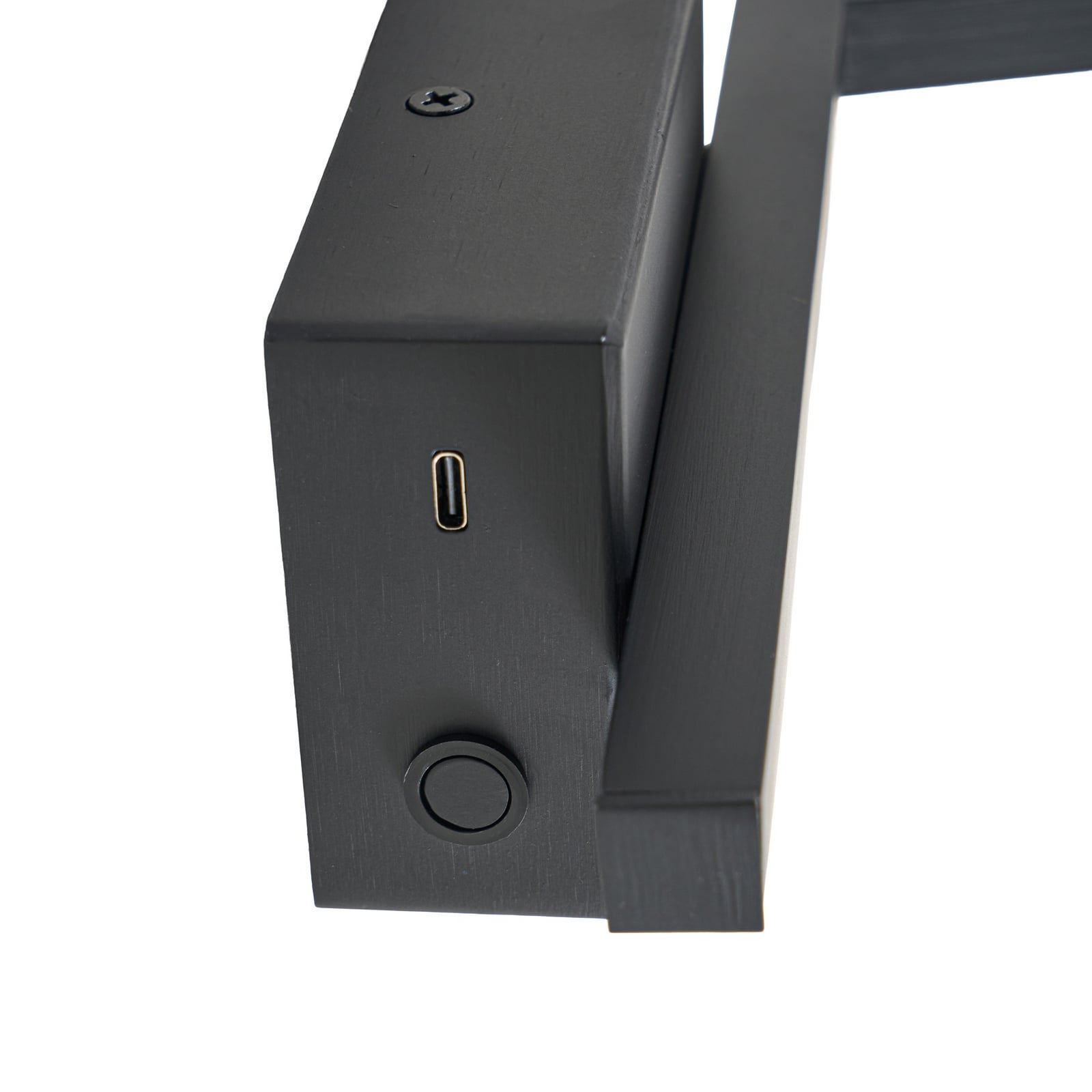 LED vegglampe Steve svart 24 cm USB dimbar 5W lys på