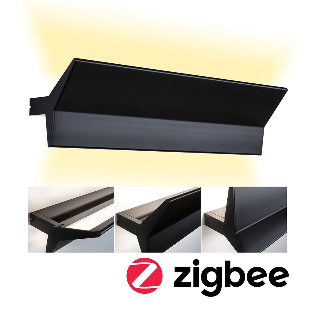 LED vegglampe Stine opp/ned CCT dimbar ZigBee svart 55 cm forfra