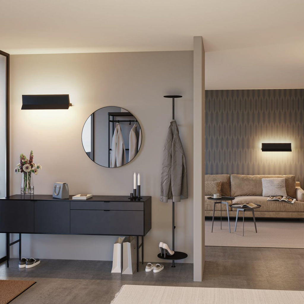 LED vegglampe Stine opp/ned CCT dimbar ZigBee svart 55 cm detalj