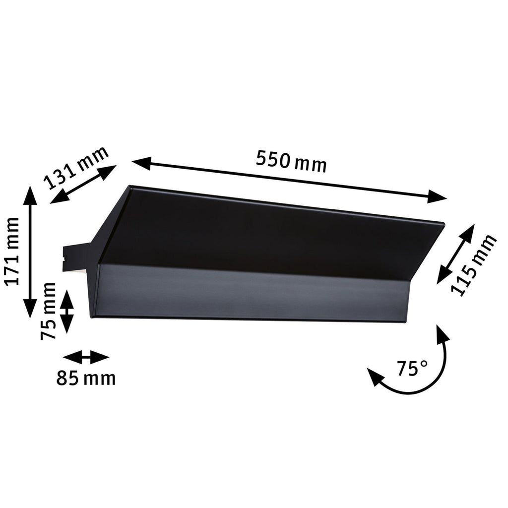 LED vegglampe Stine opp/ned CCT dimbar ZigBee svart 55 cm nærbilde