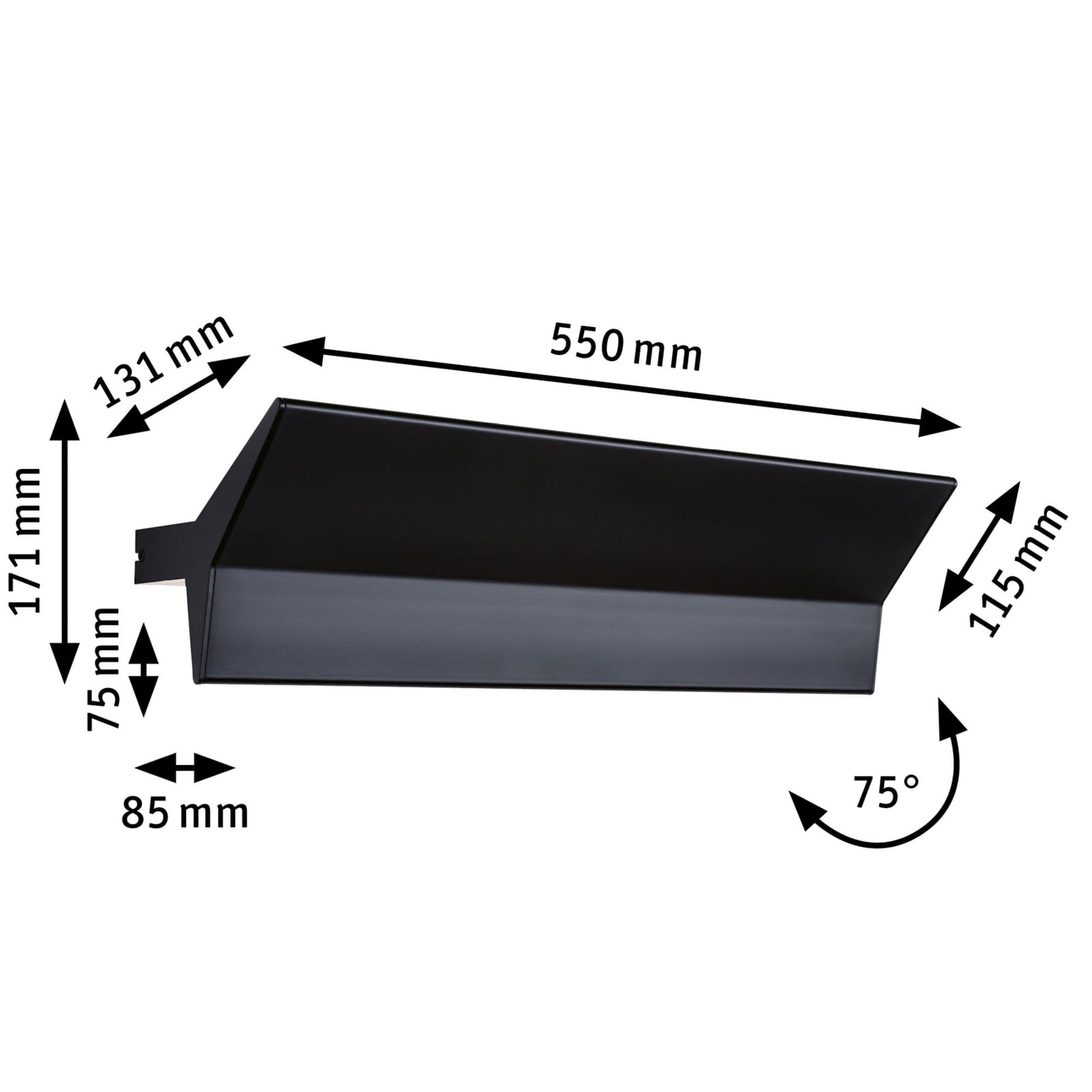 LED vegglampe Stine opp/ned CCT dimbar ZigBee svart 55 cm nærbilde