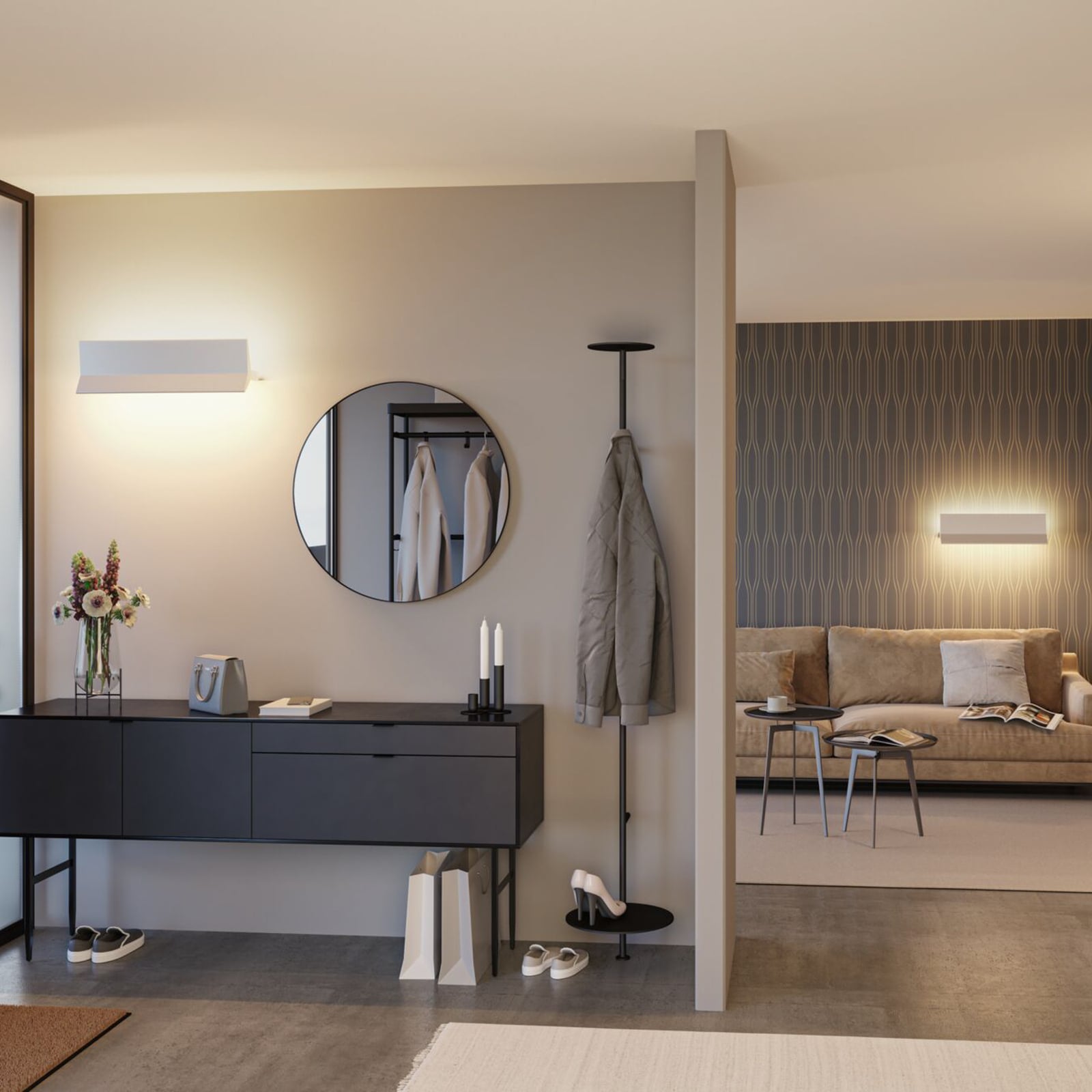 LED vegglampe Stine opp og ned dimbar ZigBee CCT hvit detalj