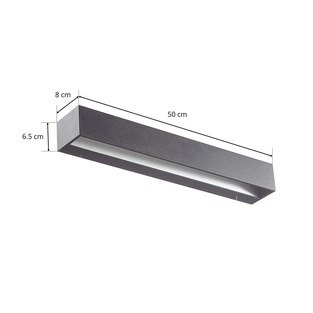 LED vegglampe Studio Line opp/ned svart/aluminium 50 cm materialdetalj