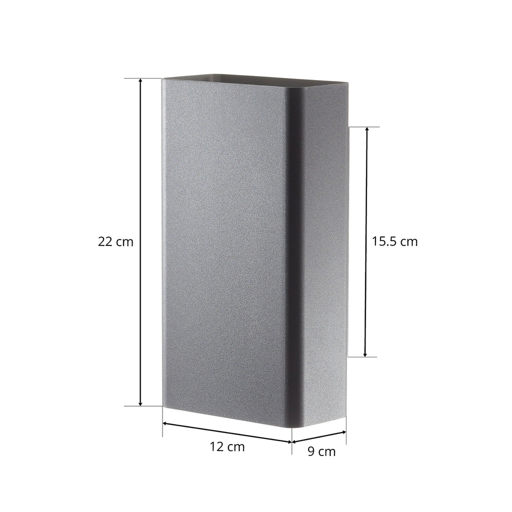 LED vegglampe Studio Line smal svart aluminium med varm hvit belysning