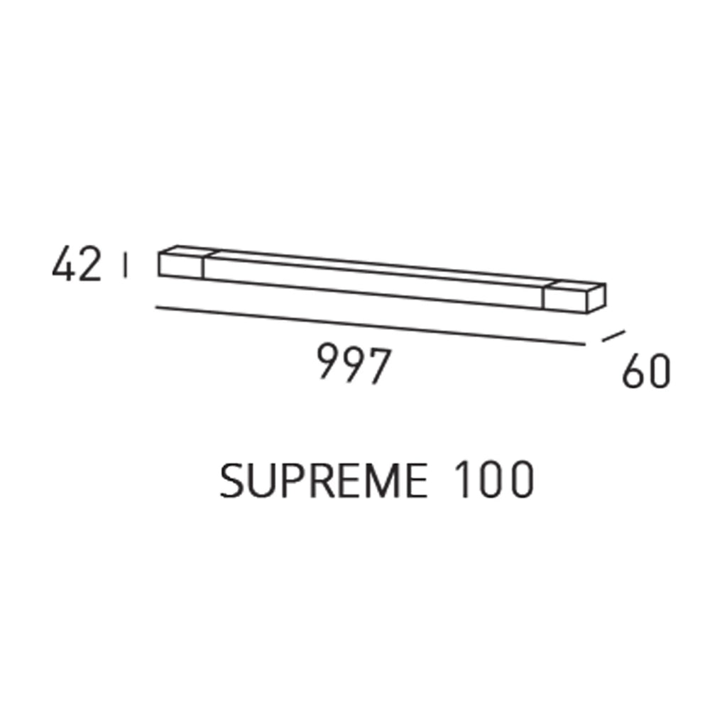 LED vegglampe Supreme rustfritt stål 100 cm IP44 nærbilde