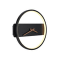 LED vegglampe Sussy med klokke svart 32 cm 12W forfra