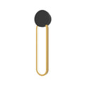 LED vegglampe svart med gullring aluminium dimbar 13W - Zambelis forfra