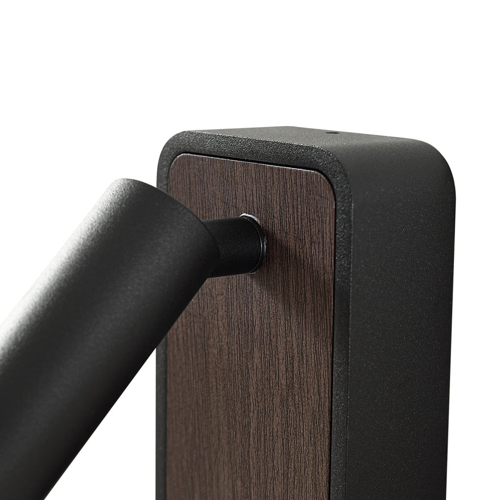 USB-C port på LED vegglampe Tallis svart med bryter