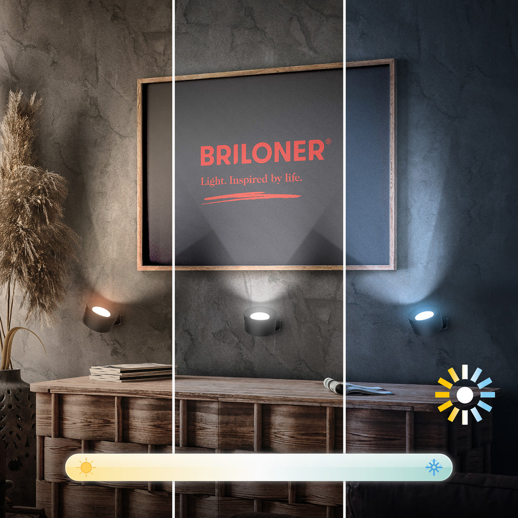 LED vegglampe Tari oppladbar CCT berøringsdimmer svart USB-ladekabel
