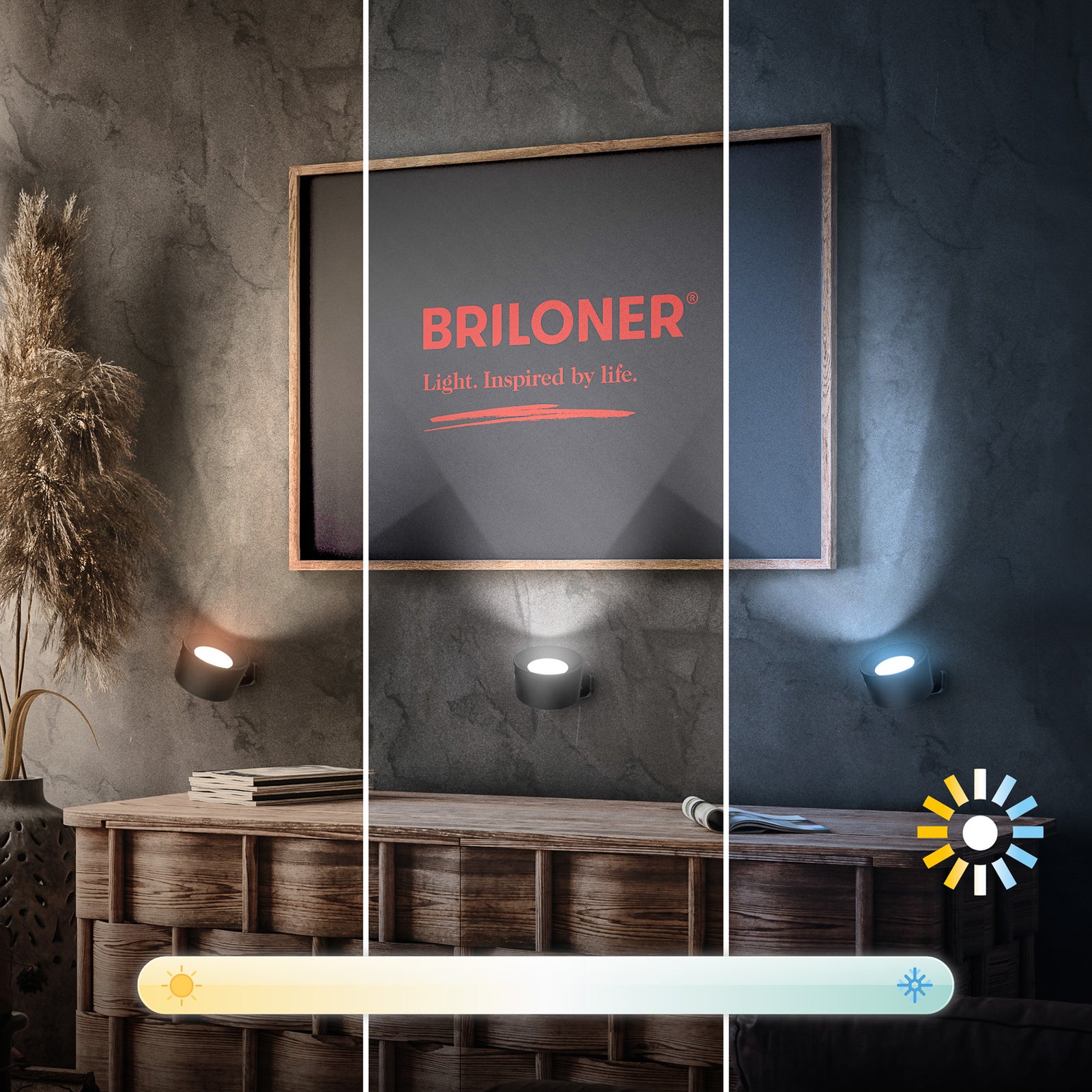 LED vegglampe Tari oppladbar CCT berøringsdimmer svart USB-ladekabel